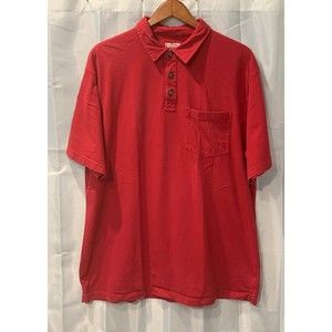 Duluth Trading Co Longtail Men’s Size L Short Sleeve Red Polo Collar Shirt